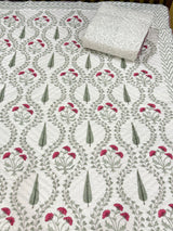 Blockprint Mulmul Reversible Quilt