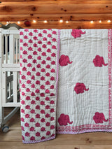 Elephant Blockprint Kids Quilt