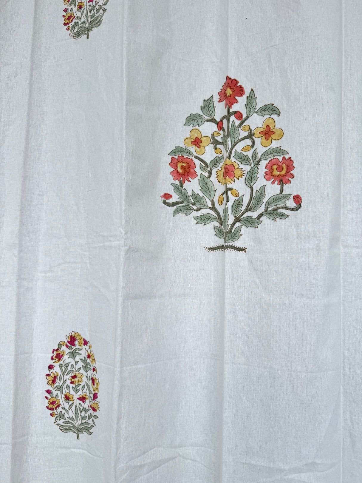 Floral Jaipur Blockprint Cotton Curtain
