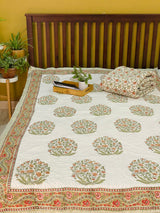 Blockprint Mulmul Reversible Quilt