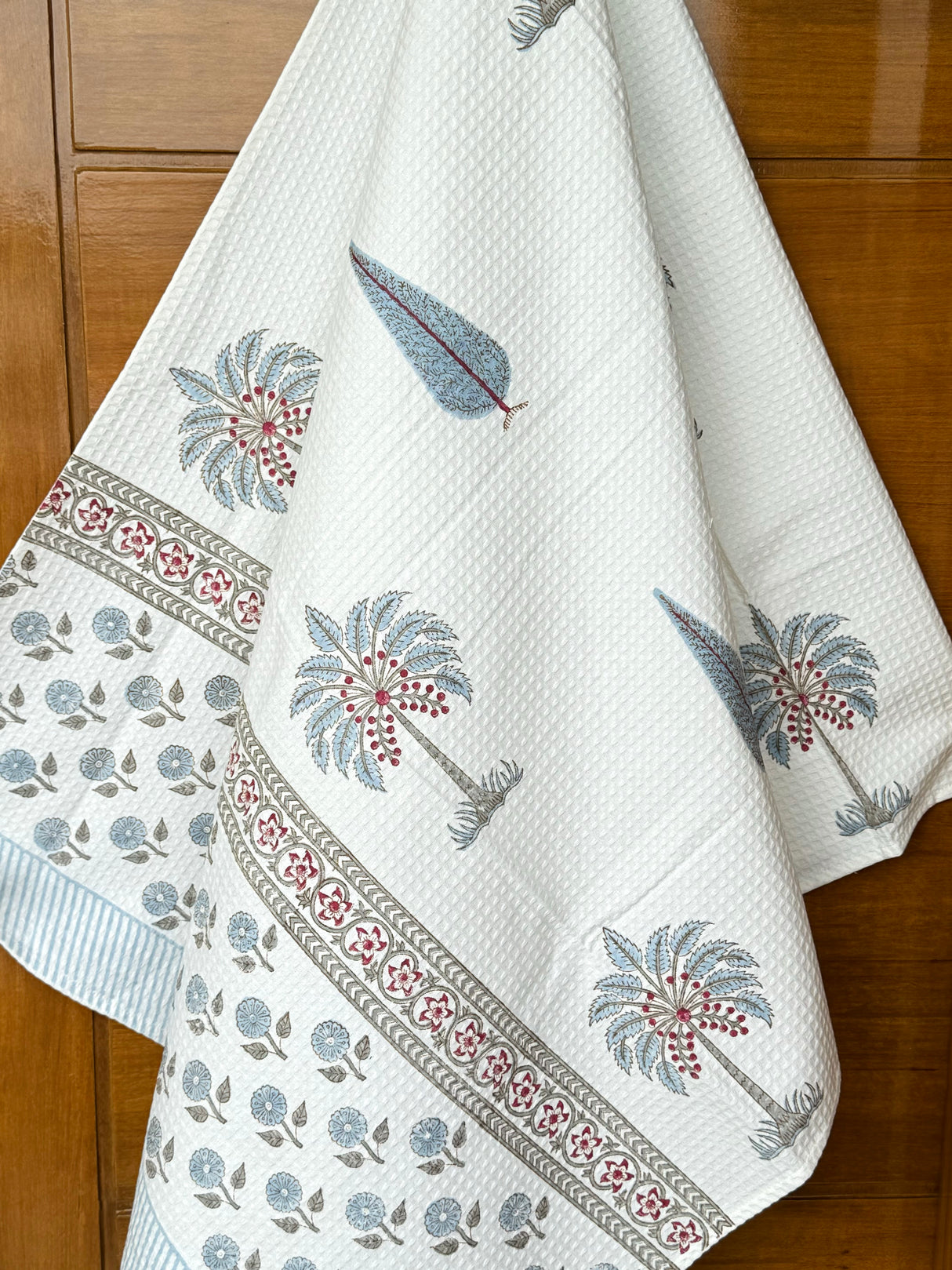 Blockprint Soft Waffle Cotton Towel (60-30 inches)