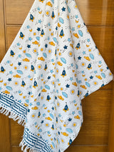 Rocket Ride Blockprint Kids Towel – Cotton Jacquard Weave