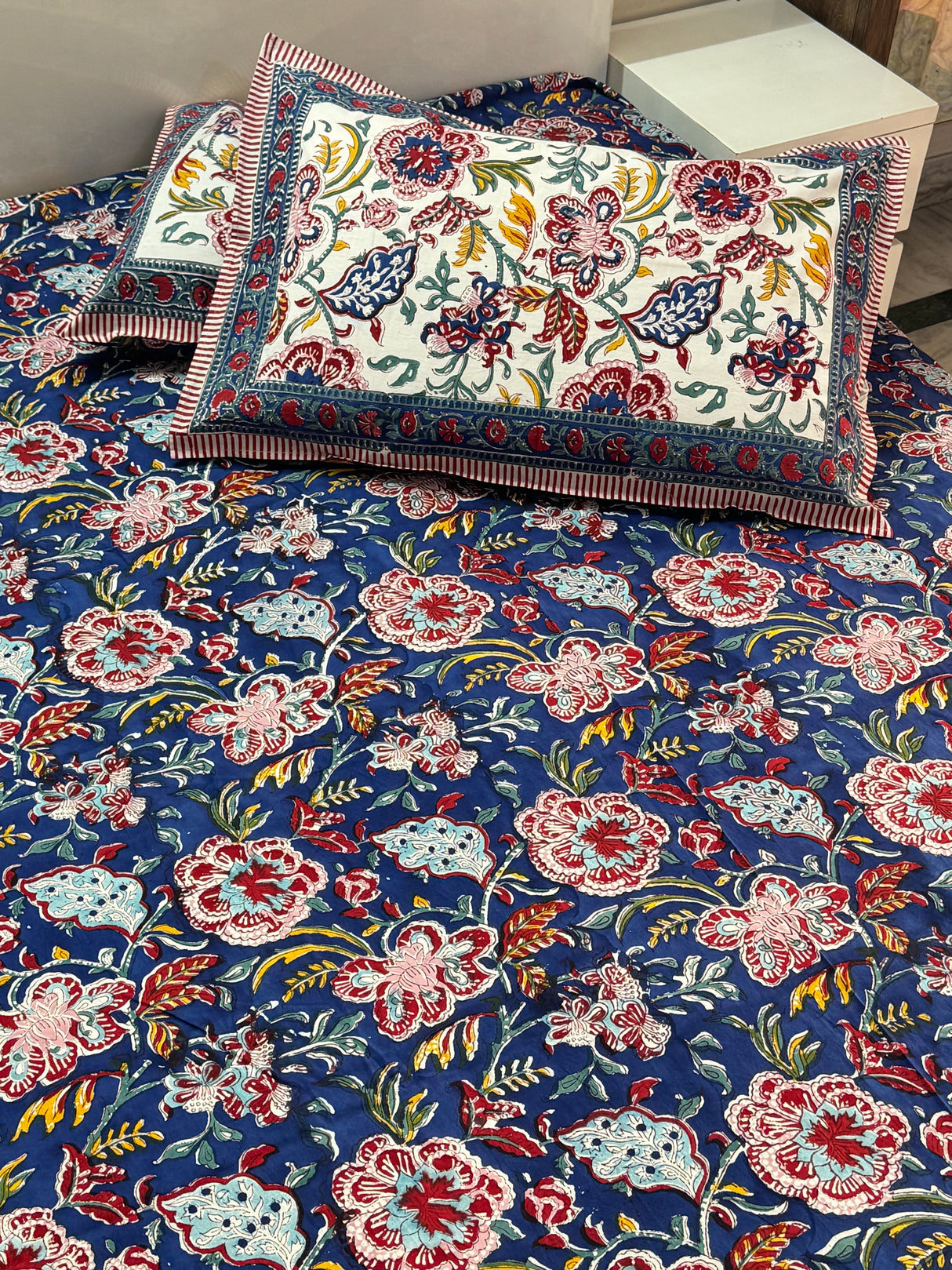 Blockprint Bedsheet & Quilt Set
