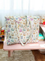 Owl Tote Bag (with Zip Closure)