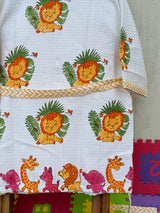 Jungle Friends- Kids Cotton Waffle Bathrobe