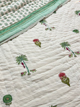 Blockprint Mulmul Reversible Quilt