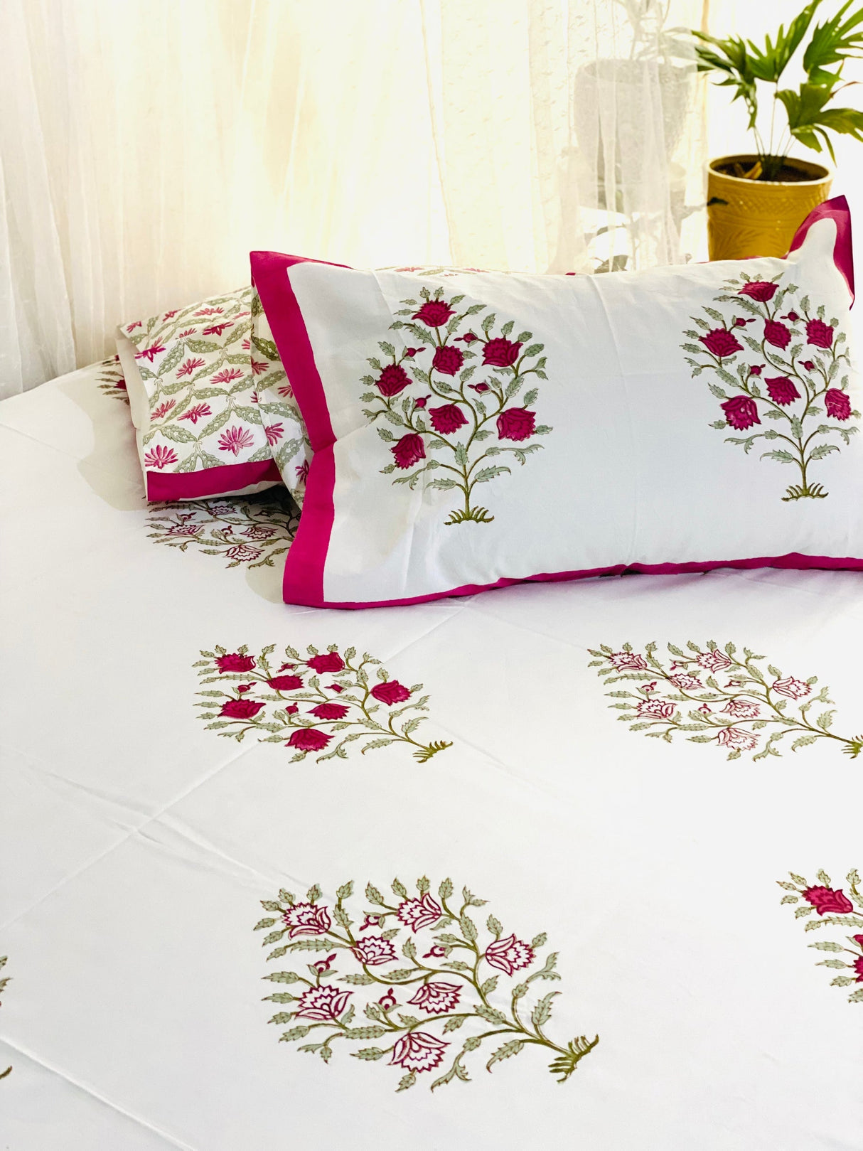 Blockprint Bedsheet & Quilt Set