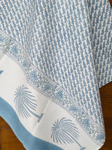 Elephant Blue Blockprint Cotton Towel – Waffle Weave
