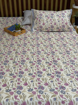 Blockprint Cotton Bedsheet - Light Brown Base Color