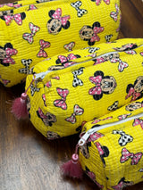 Yellow minnie Set of 3 Multipurpose Pouch (large, medium and small)