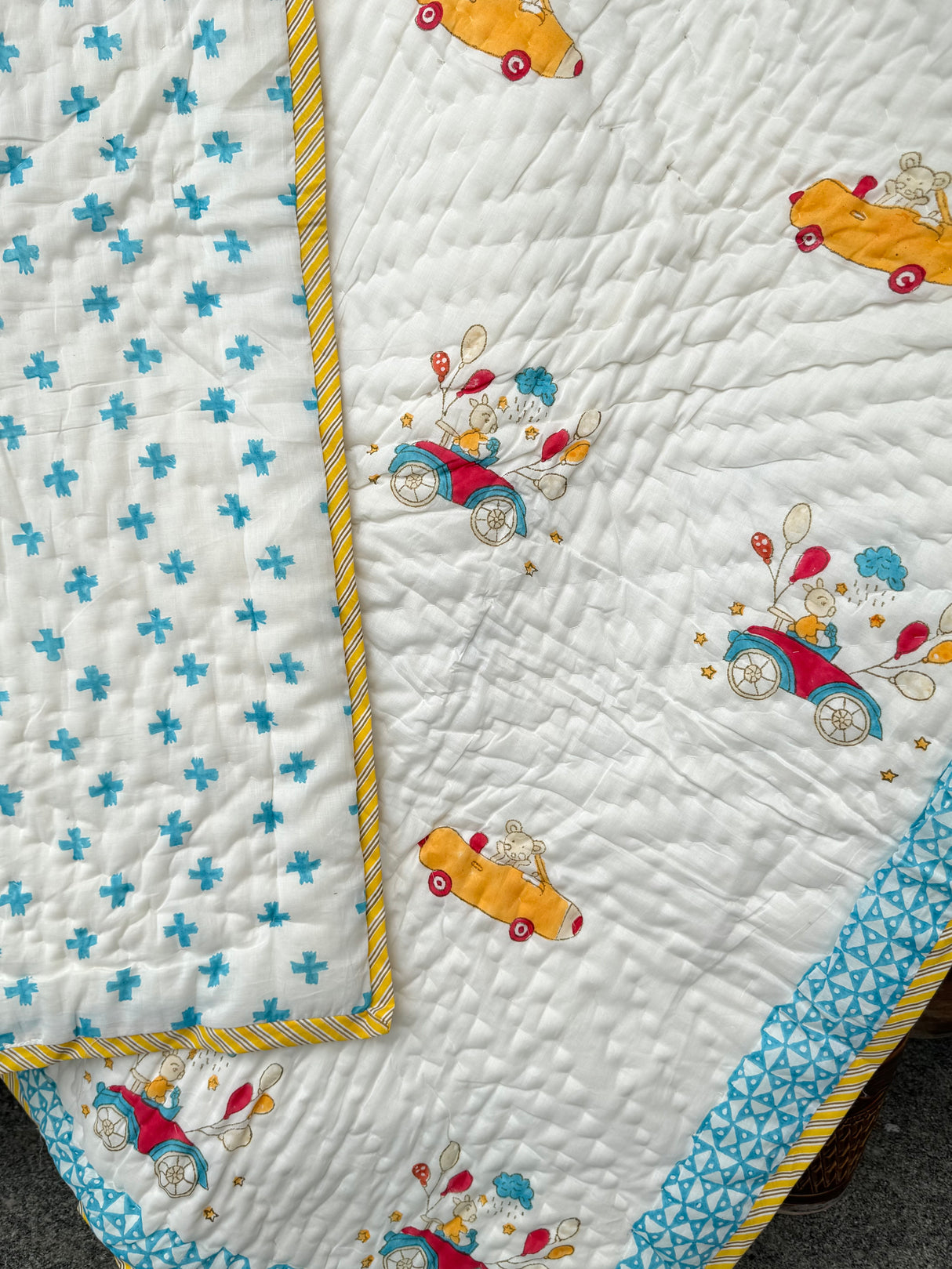 Car Kids Quilt Blockprint