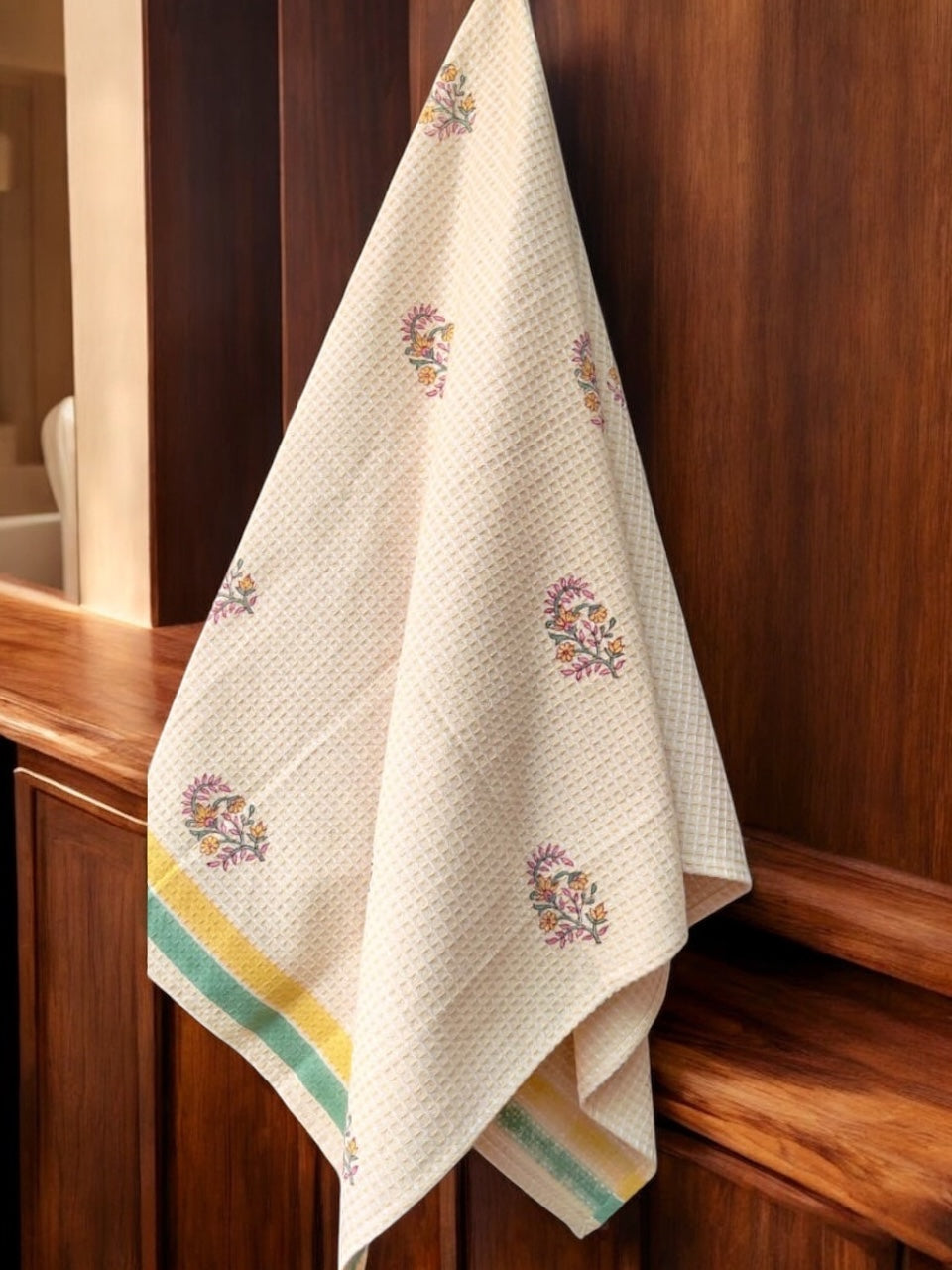 Blockprint Soft Waffle Cotton Towel (60-30 inches)