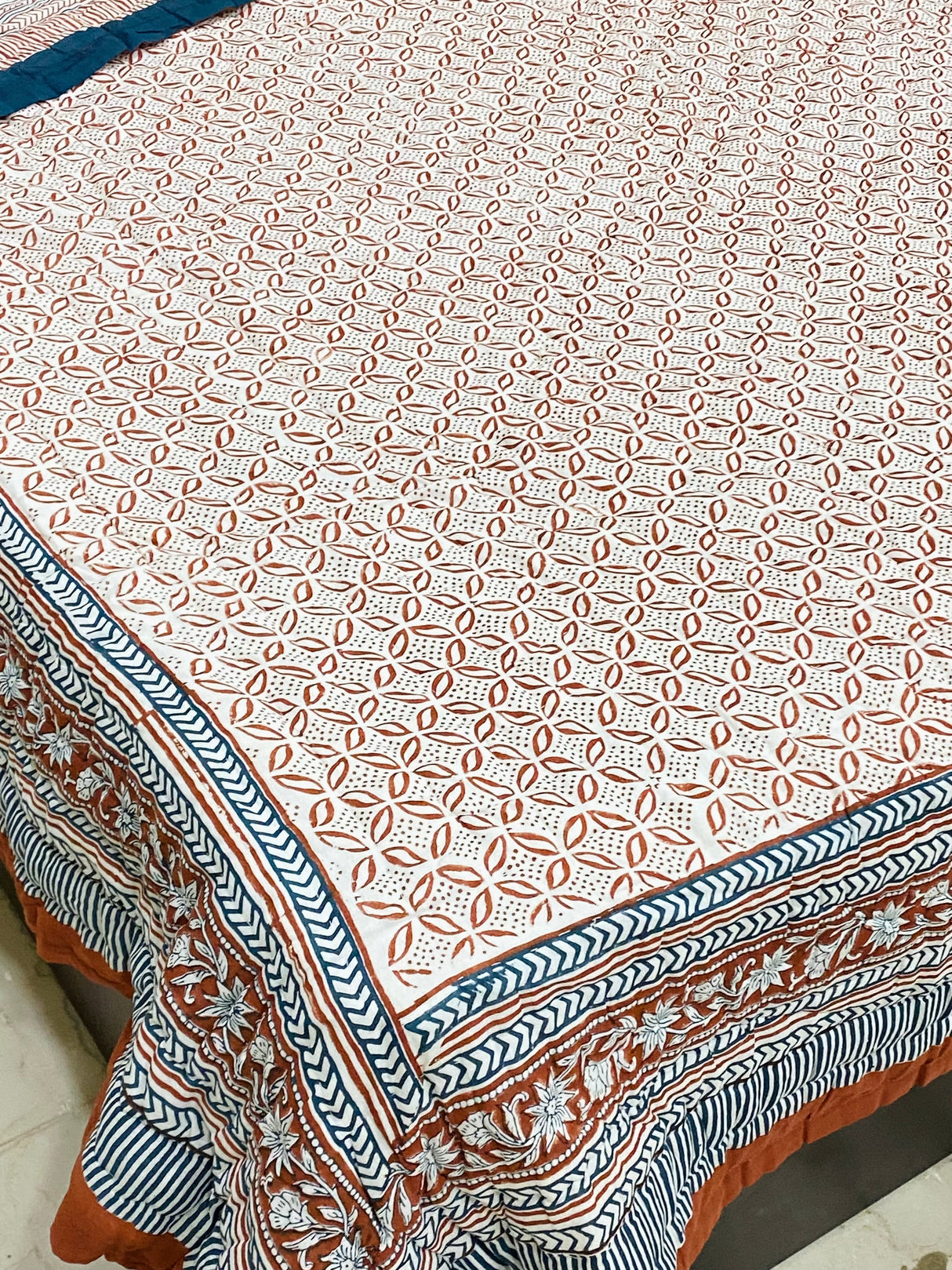 PREORDER Blockprint Mulmul Reversible Quilt (10-15 days dispatch time)