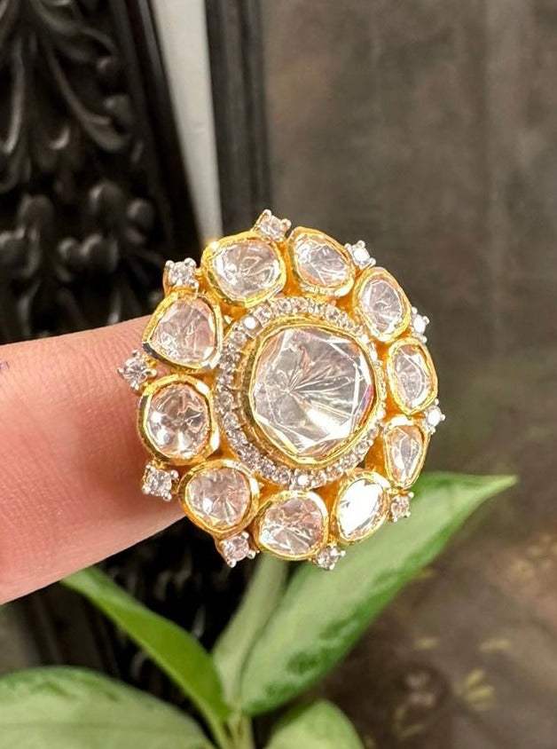 Kundan hot sale polki rings