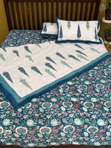 HandBlock Printed Mulmul Reversible Quilt