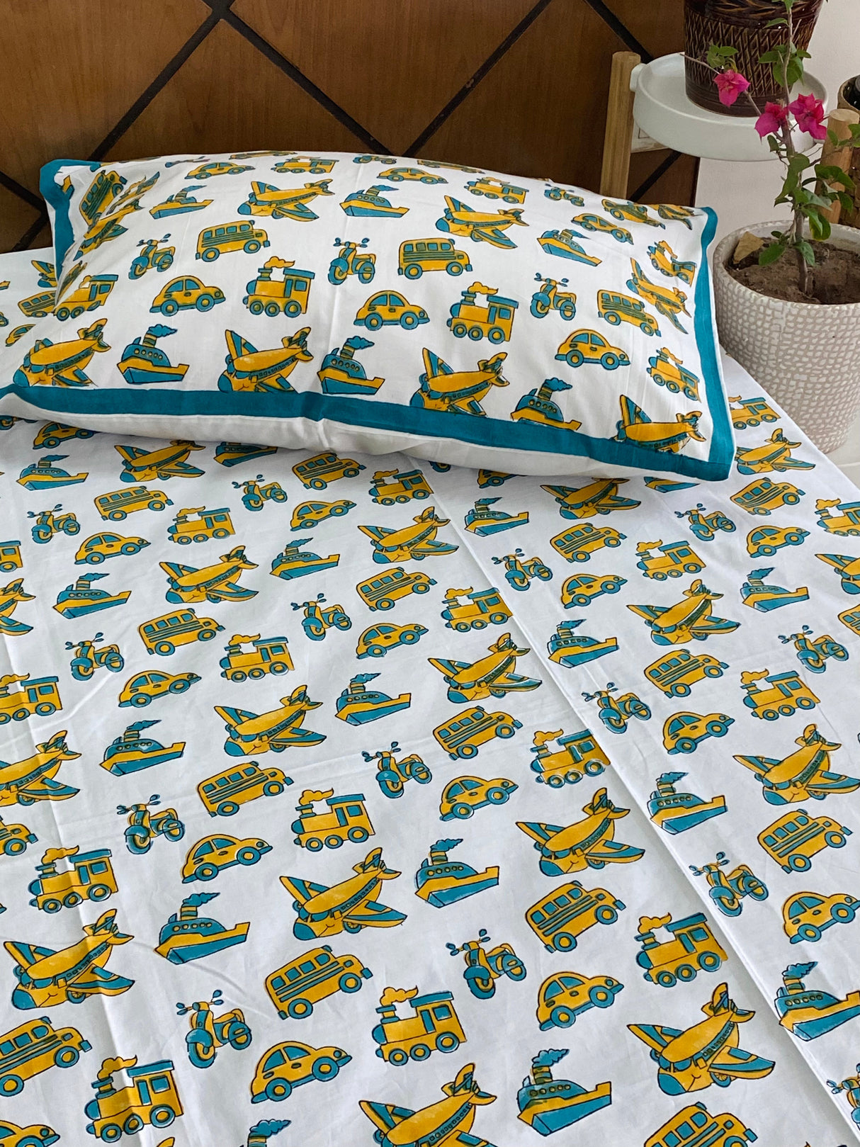 Car Bedding Set- Blockprint