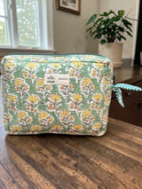 Rosette Garden Cotton Quilted Multipurpose Travel Pouch