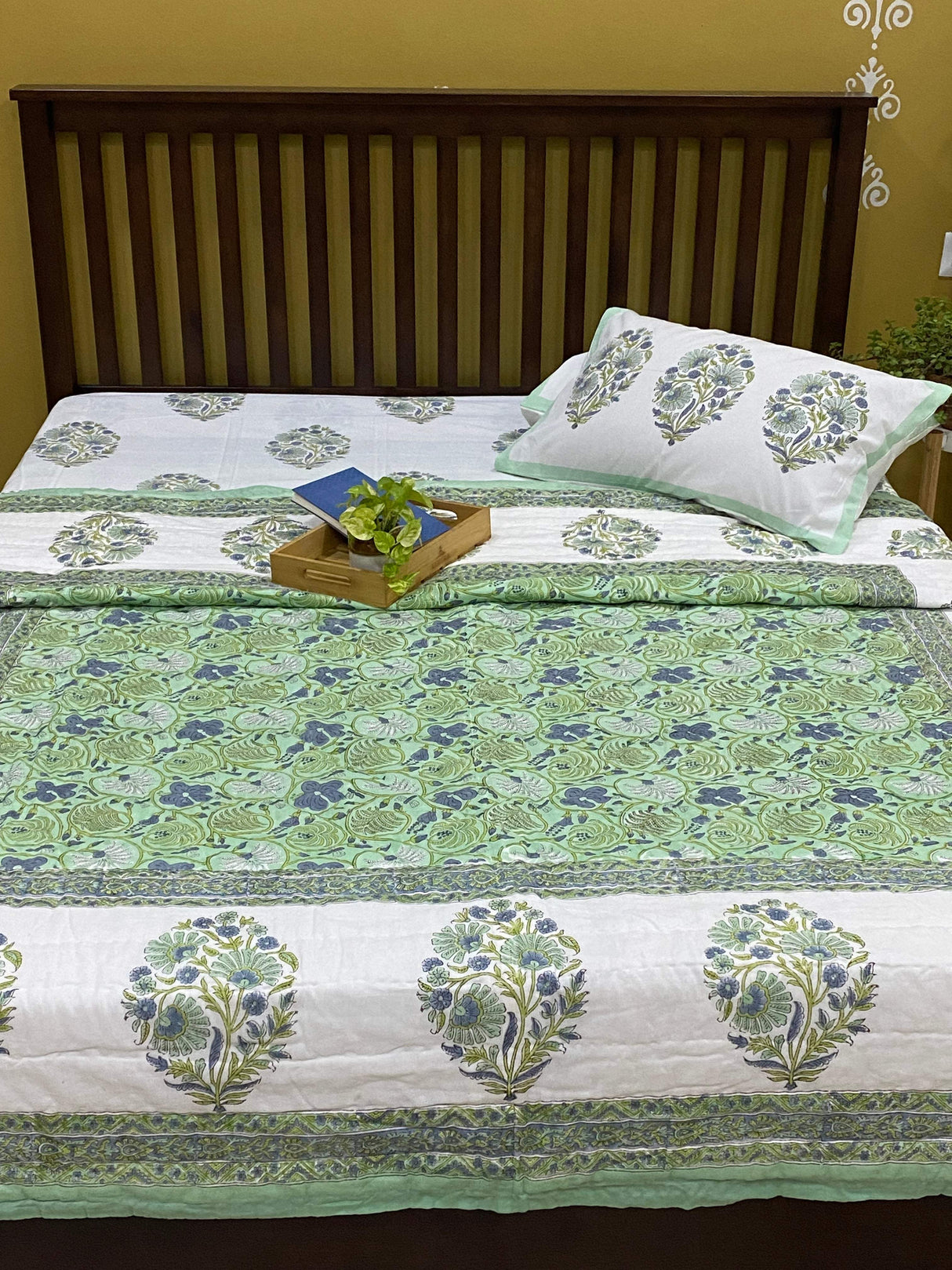 HandBlock Printed Mulmul Reversible Quilt