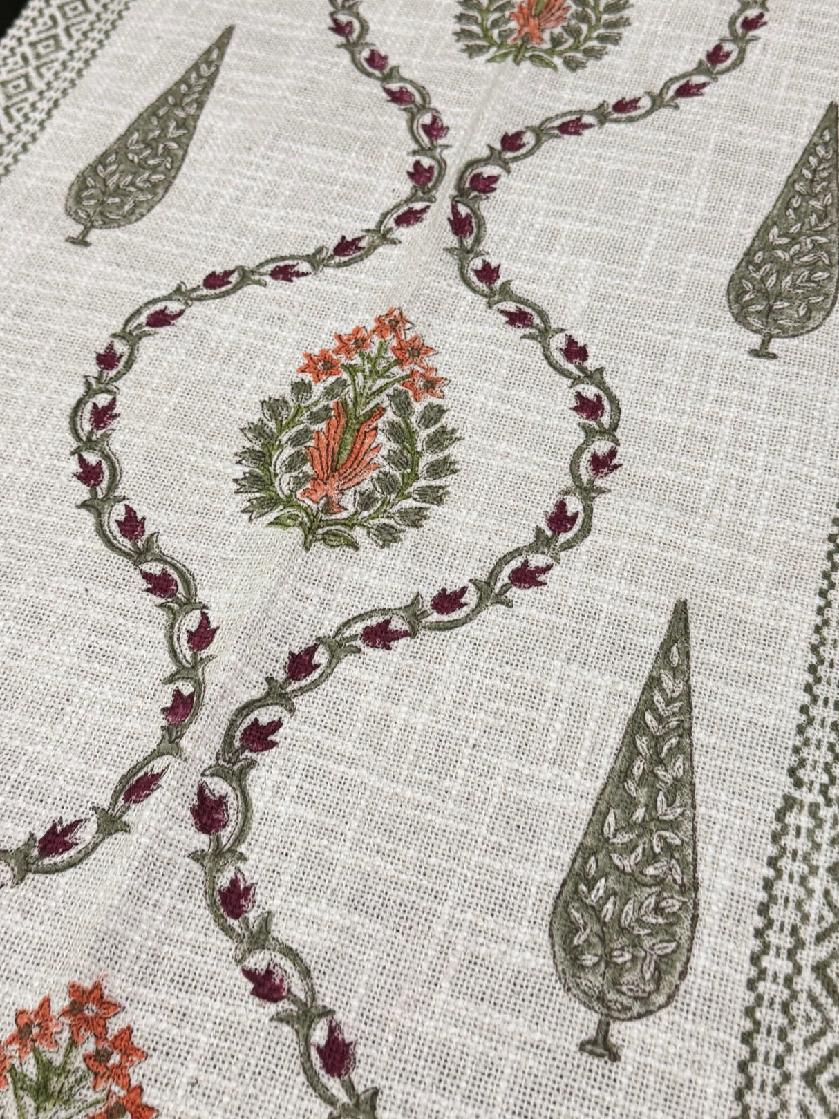 Blockprint Cotton Slub Table Runner