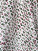 Rose Flowers Blockprint Cotton Towel- Waffle Weave