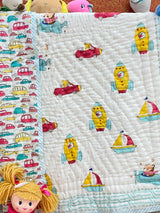 Transport Blockprint Kids Quilt