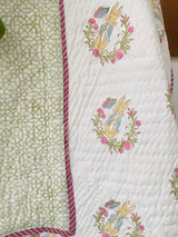 Peter Pan HandBlock Printed Mulmul Reversible Quilt