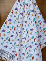 Purple Space Blockprint Kids Towel – Cotton Jacquard Weave