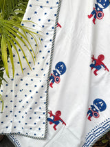 Spiderman Captain America- Layered Kids Blanket