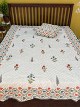 Blockprint Mulmul Reversible Quilt