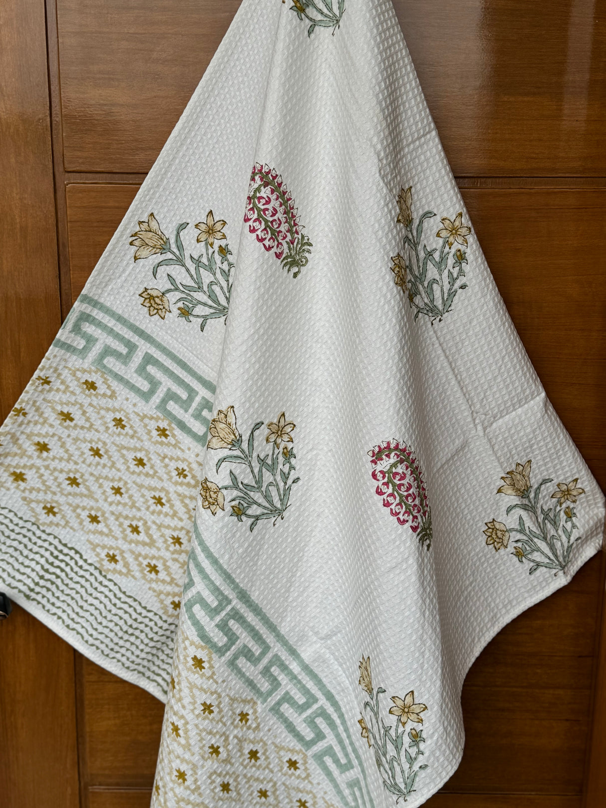 Blockprint Soft Waffle Cotton Towel (60-30 inches)