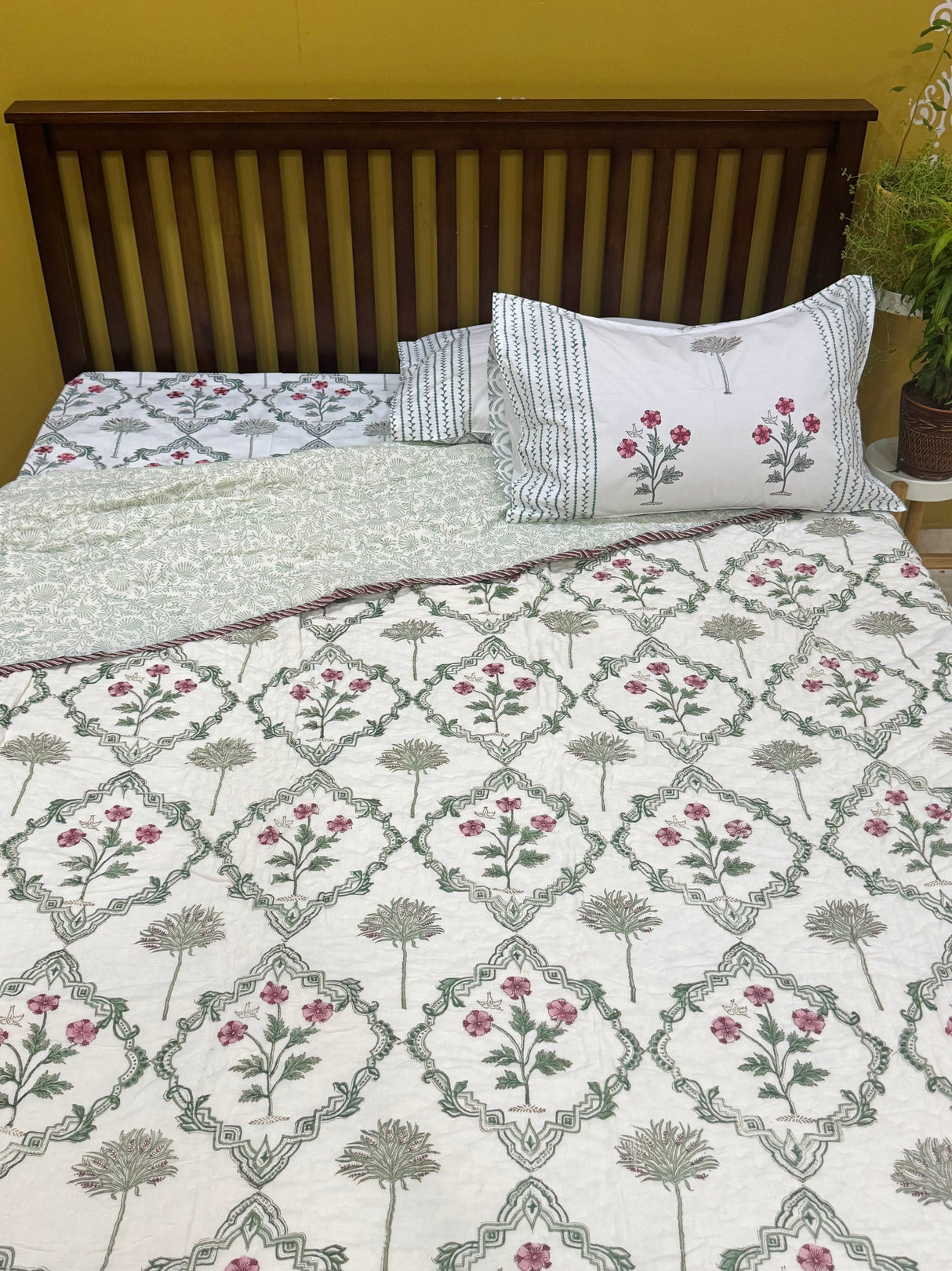 Handblock Queen Size Mulmul Cotton Quilt