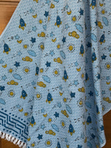 Space Adventure Blockprint Kids Towel – Cotton Jacquard Weave