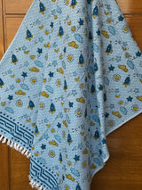 Space Adventure Blockprint Kids Towel – Cotton Jacquard Weave