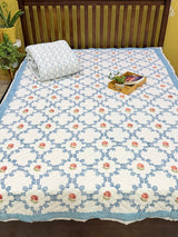 Spring Repose Handblock Print Reversible Mulmul Quilt