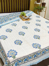 Blockprint Mulmul Reversible Quilt