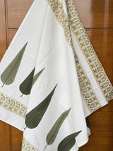 Graceful Grey Blockprint Towel – Waffle Weave