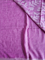 Pink Floral Cotton Saree made on Jacquard Loom