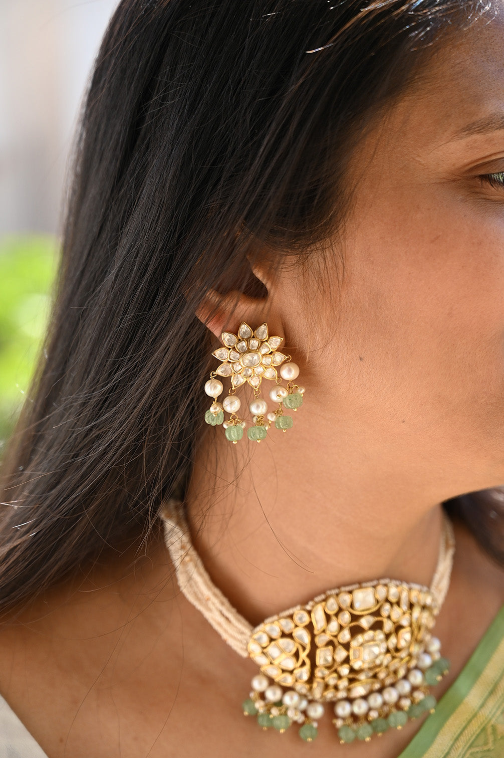 Elegant Mughal Inspired Choker with Earrings