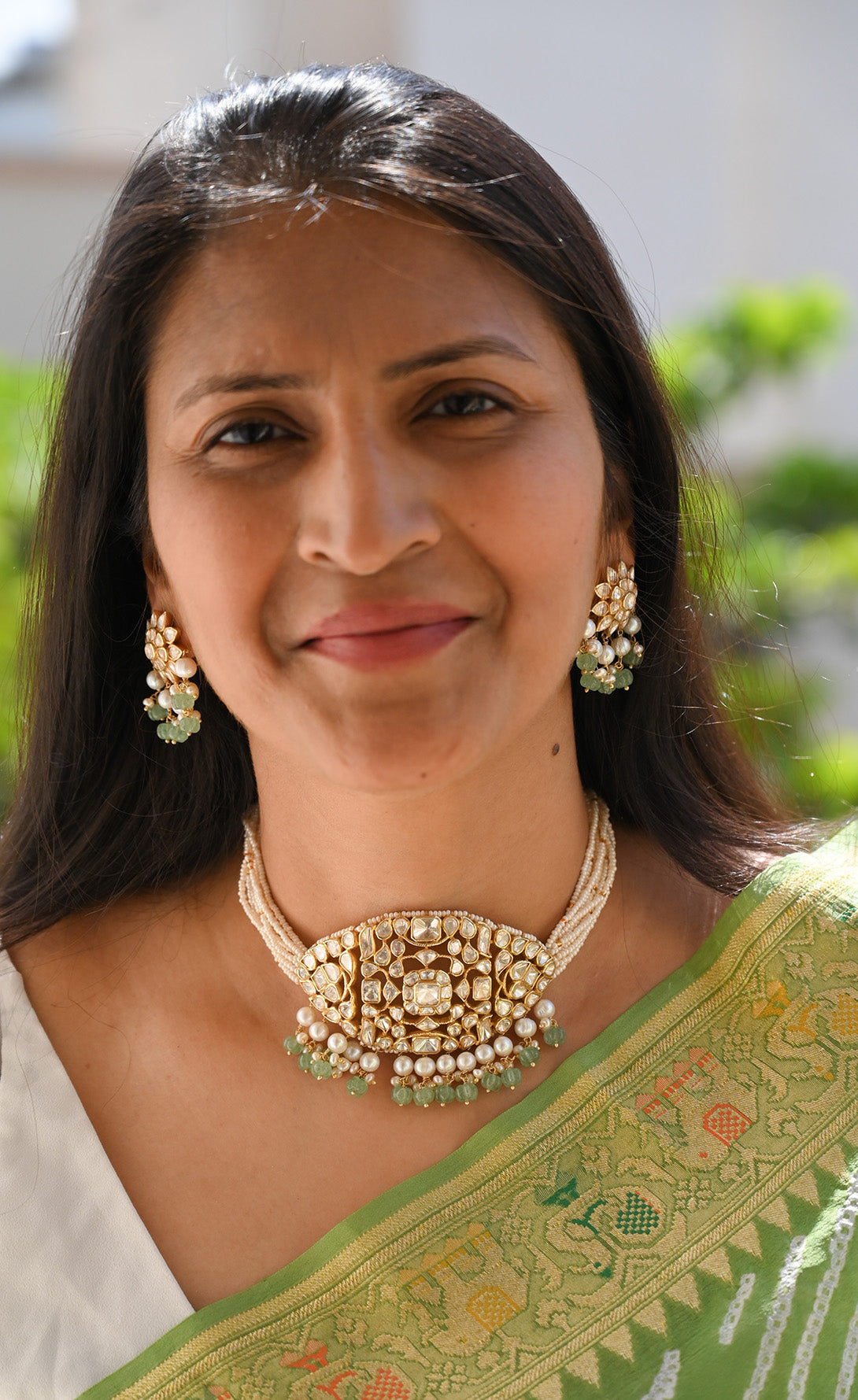 Elegant Mughal Inspired Choker with Earrings