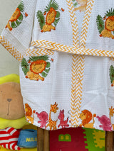 Jungle Friends- Kids Cotton Waffle Bathrobe
