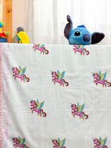 Unicorn Blockprint Kids Cotton Dohar