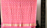 Peach Pure Banarsi Gerogette Bandhani Saree