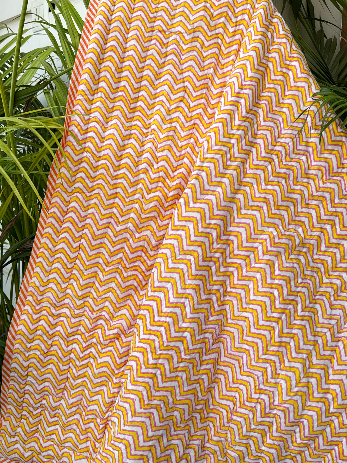 Yellow Orange Flamingo Kids Quilt