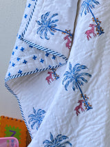 Deer Blockprint Kids Quilt