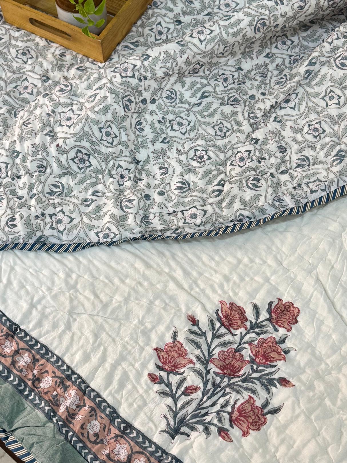 HandBlock Printed Mulmul Reversible Quilt