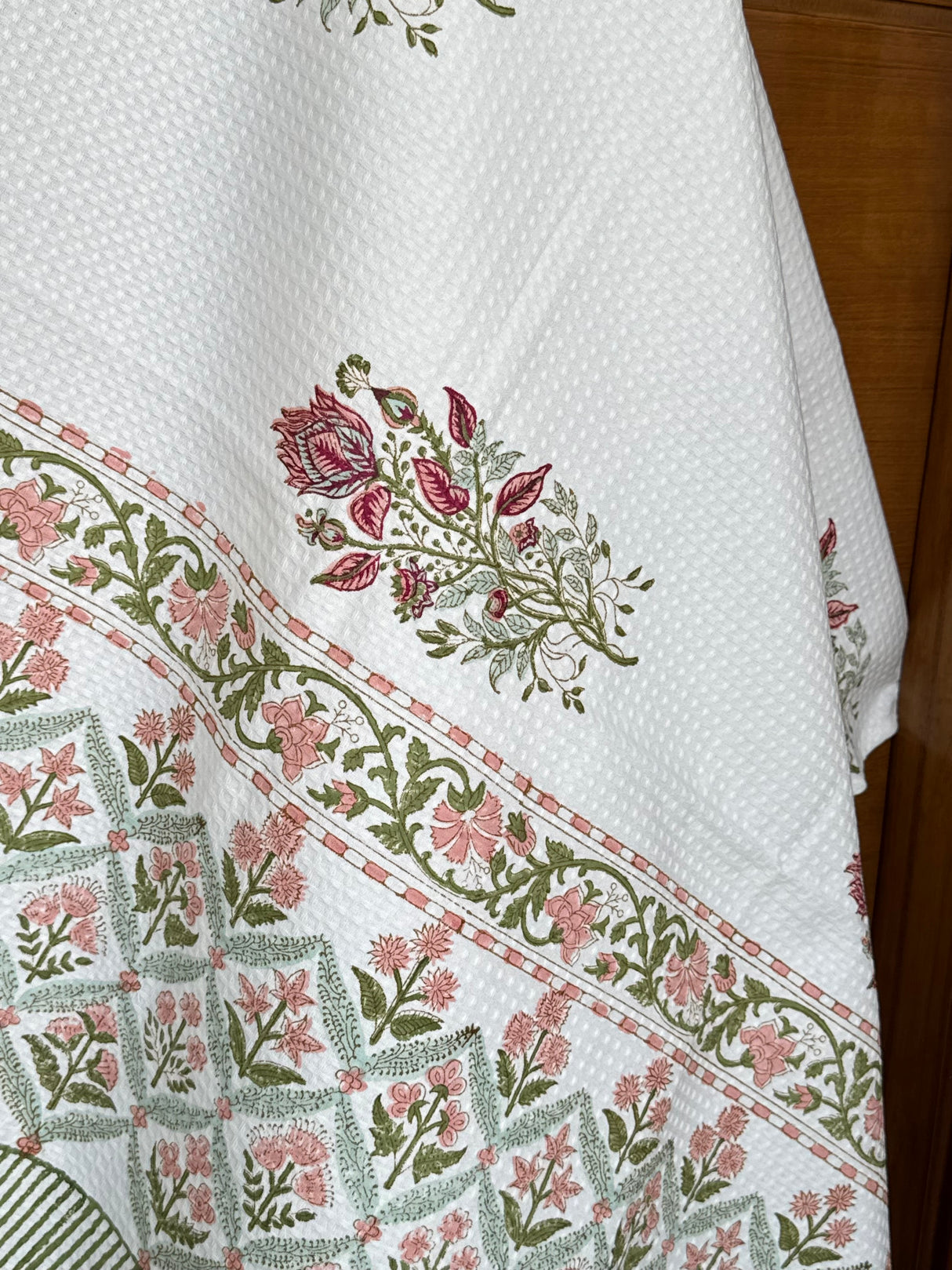 Blockprint Soft Waffle Cotton Towel (60-30 inches)