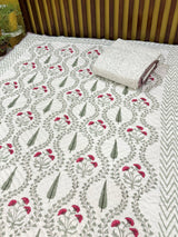 Blockprint Mulmul Reversible Quilt