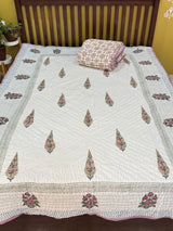 Blockprint Mulmul Reversible Quilt