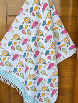 Hot Air Balloon Blockprint Kids Towel – Cotton Jacquard Weave
