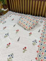Blockprint Mulmul Reversible Quilt